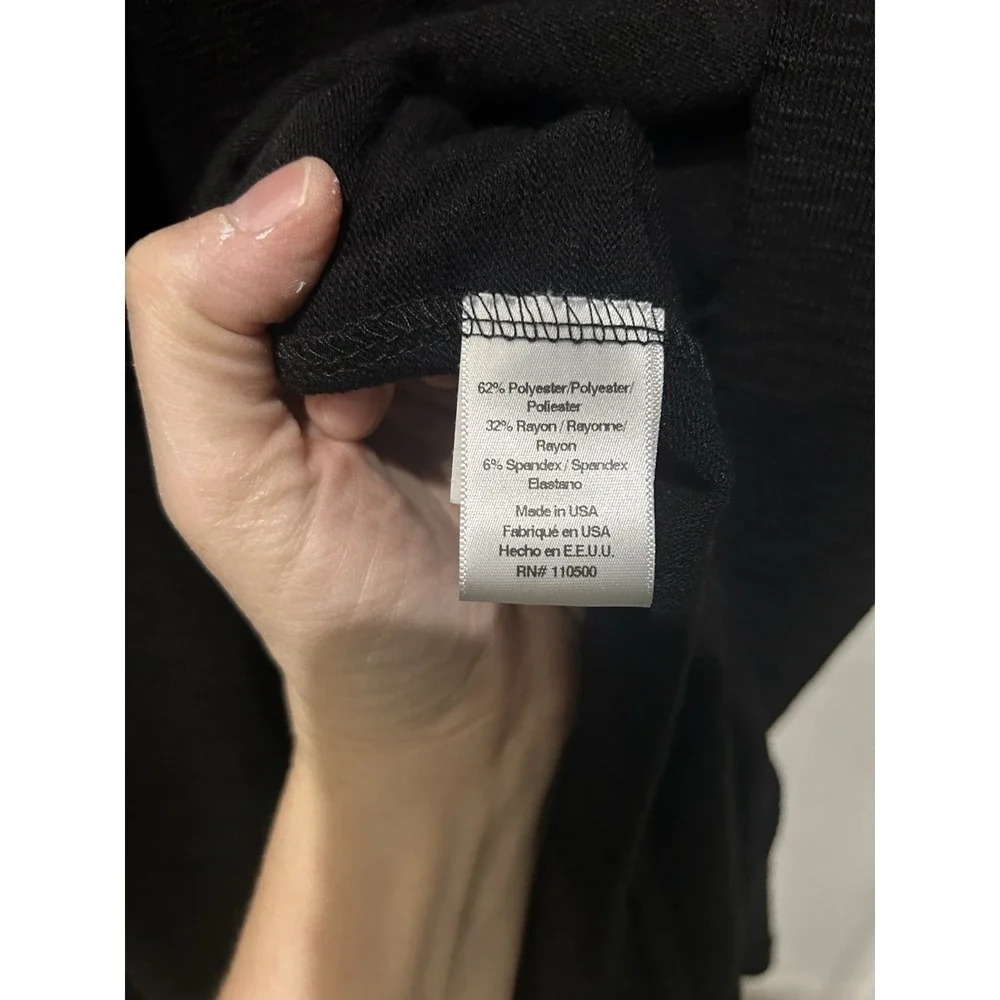 Laila Jayde Black Open Front Cardigan Short Sleeve Textured Knit NWT Basic - Picture 3 of 5